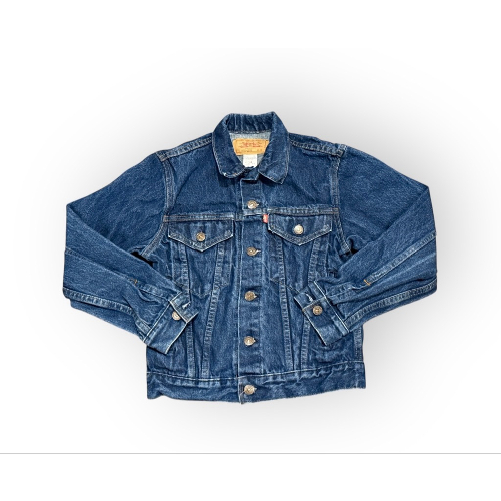 Vintage 86 Levi’s Dark Trucker Denim Jacket 70706-0216 Youth 14/Women’s Sz S​ - Picture 2 of 8